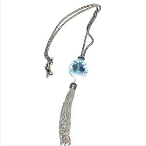 Cära NY Silver-tone and Blue Gem Necklace